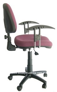 SILLA SECRETARIAL GIRATORIA CON DESCANSA BRAZOS AJUSTABLES